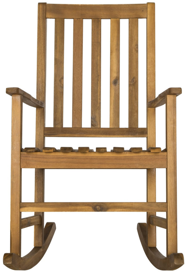 Safavieh BARSTOW Rocking Chair - Timeless Comfort & Stylish Acacia Wood Design for Your Outdoor Space Natural PAT6707A