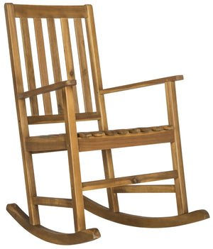 Safavieh BARSTOW Rocking Chair - Timeless Comfort & Stylish Acacia Wood Design for Your Outdoor Space Natural PAT6707A
