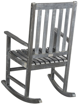 Safavieh BARSTOW Rocking Chair - Timeless Comfort & Stylish Acacia Wood Design for Your Outdoor Space Ash Grey PAT6707B