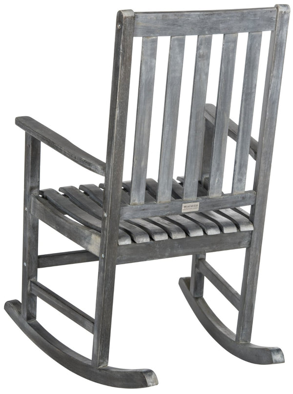 Safavieh BARSTOW Rocking Chair - Timeless Comfort & Stylish Acacia Wood Design for Your Outdoor Space Ash Grey PAT6707B