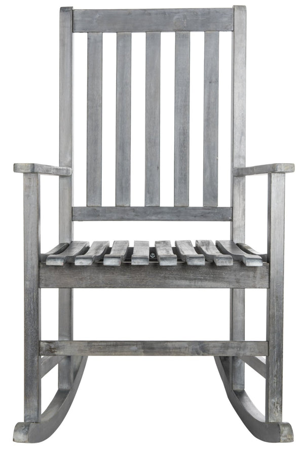 Safavieh BARSTOW Rocking Chair - Timeless Comfort & Stylish Acacia Wood Design for Your Outdoor Space Ash Grey PAT6707B