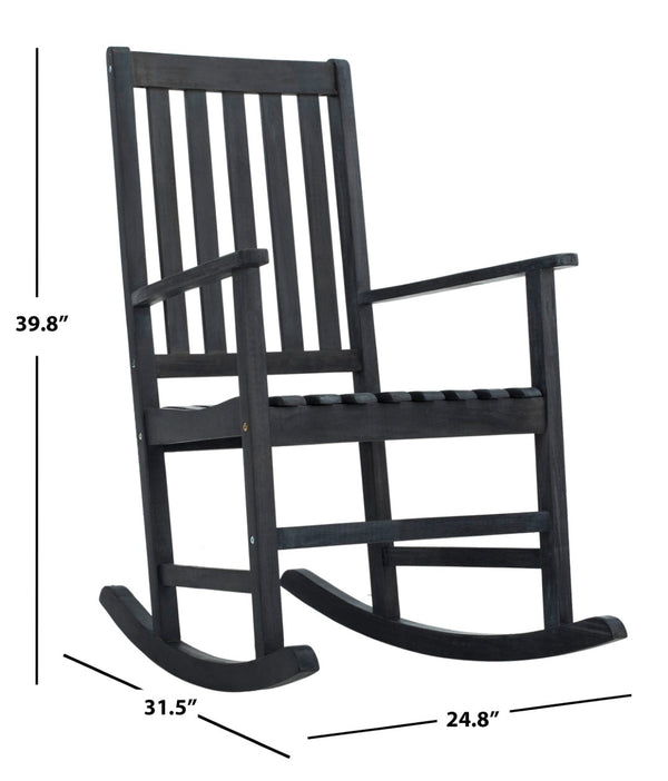 Safavieh BARSTOW Rocking Chair - Timeless Comfort & Stylish Acacia Wood Design for Your Outdoor Space Dark Slate Gray PAT6707K