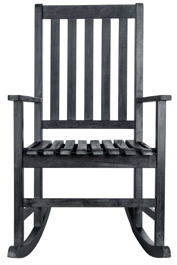 Safavieh BARSTOW Rocking Chair - Timeless Comfort & Stylish Acacia Wood Design for Your Outdoor Space Dark Slate Gray PAT6707K