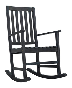 Safavieh BARSTOW Rocking Chair - Timeless Comfort & Stylish Acacia Wood Design for Your Outdoor Space Dark Slate Gray PAT6707K