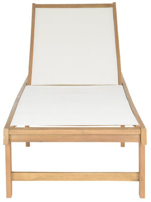 Safavieh MANTECA Lounge Chair – Stylish Outdoor Recliner with Adjustable Back for Ultimate Comfort & Durability Natural / White PAT6708A