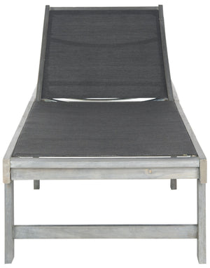 Safavieh MANTECA Lounge Chair – Stylish Outdoor Recliner with Adjustable Back for Ultimate Comfort & Durability Ash Grey / Black PAT6708B