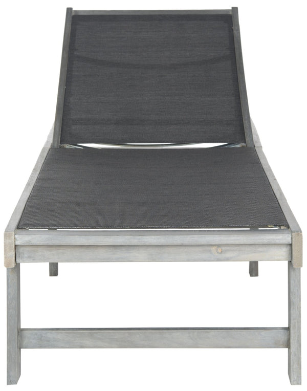 Safavieh MANTECA Lounge Chair – Stylish Outdoor Recliner with Adjustable Back for Ultimate Comfort & Durability Ash Grey / Black PAT6708B