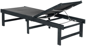 Safavieh MANTECA Lounge Chair – Stylish Outdoor Recliner with Adjustable Back for Ultimate Comfort & Durability Dark Slate Gray / Black PAT6708K