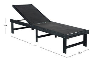 Safavieh MANTECA Lounge Chair – Stylish Outdoor Recliner with Adjustable Back for Ultimate Comfort & Durability Dark Slate Gray / Black PAT6708K
