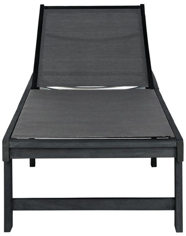 Safavieh MANTECA Lounge Chair – Stylish Outdoor Recliner with Adjustable Back for Ultimate Comfort & Durability Dark Slate Gray / Black PAT6708K