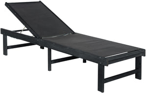 Safavieh MANTECA Lounge Chair – Stylish Outdoor Recliner with Adjustable Back for Ultimate Comfort & Durability Dark Slate Gray / Black PAT6708K
