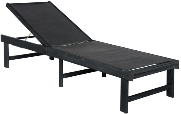 Safavieh MANTECA Lounge Chair – Stylish Outdoor Recliner with Adjustable Back for Ultimate Comfort & Durability Dark Slate Gray / Black PAT6708K