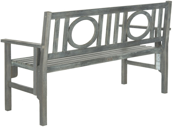 Safavieh PIEDMONT Folding Bench – Durable Acacia Wood Garden Seating with Classic Charm for Outdoor Spaces Ash Grey PAT6714A
