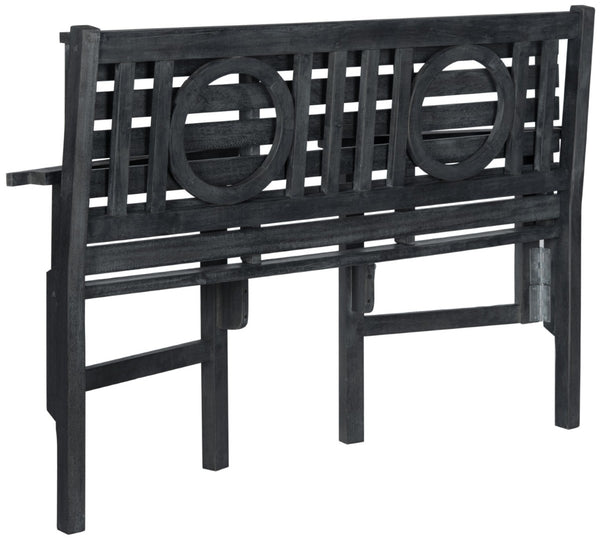 Safavieh PIEDMONT Folding Bench – Durable Acacia Wood Garden Seating with Classic Charm for Outdoor Spaces Dark Slate Gray PAT6714K