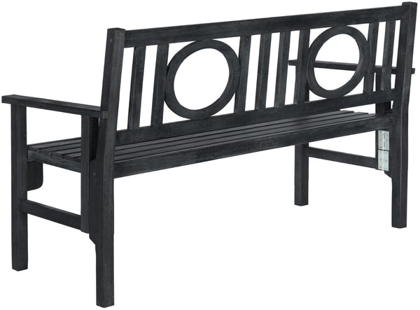 Safavieh PIEDMONT Folding Bench – Durable Acacia Wood Garden Seating with Classic Charm for Outdoor Spaces Dark Slate Gray PAT6714K
