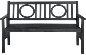 Safavieh PIEDMONT Folding Bench – Durable Acacia Wood Garden Seating with Classic Charm for Outdoor Spaces Dark Slate Gray PAT6714K