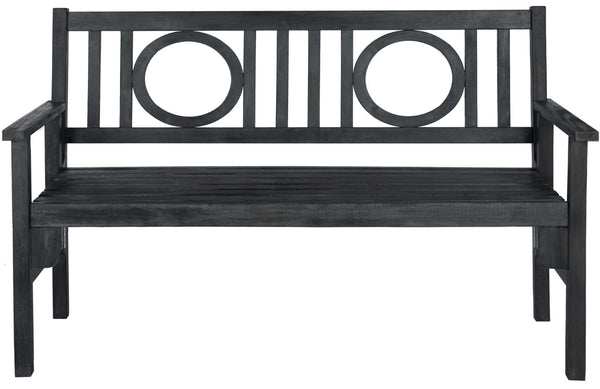 Safavieh PIEDMONT Folding Bench – Durable Acacia Wood Garden Seating with Classic Charm for Outdoor Spaces Dark Slate Gray PAT6714K