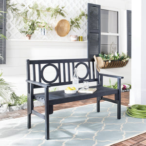 Safavieh PIEDMONT Folding Bench – Durable Acacia Wood Garden Seating with Classic Charm for Outdoor Spaces Dark Slate Gray PAT6714K