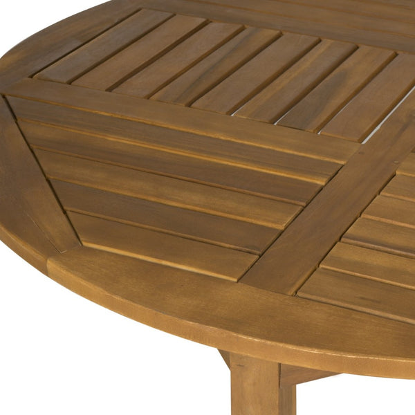 Safavieh DANVILLE Natural Round Cocktail Table - Eco-Friendly Acacia Wood for Stylish Outdoor Entertaining PAT6715A