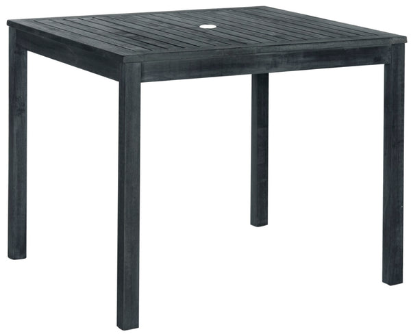 Safavieh BRADBURY 5-Piece Outdoor Dining Set - Modern Acacia Wood Design with All-Weather Cushions for Comfort Dark Slate Gray PAT6720K