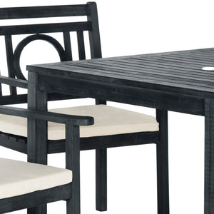 Safavieh MONTCLAIR 5-Piece Dining Set - Stylish Outdoor Furniture for Modern Patios and Chic Gatherings Dark Slate Gray PAT6721K