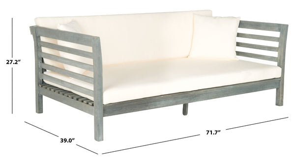 Safavieh MALIBU Day Bed - Modern Outdoor Retreat with Plush All-Weather Cushions for Ultimate Comfort & Style Ash Grey / Beige PAT6725C