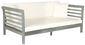 Safavieh MALIBU Day Bed - Modern Outdoor Retreat with Plush All-Weather Cushions for Ultimate Comfort & Style Ash Grey / Beige PAT6725C