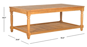 Safavieh OAKLEY Coastal Cottage Coffee Table - Elegant Acacia Wood Design for Stylish Outdoor Living Spaces Natural PAT6726A