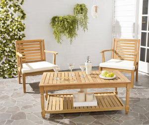 Safavieh OAKLEY Coastal Cottage Coffee Table - Elegant Acacia Wood Design for Stylish Outdoor Living Spaces Natural PAT6726A