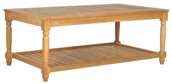 Safavieh OAKLEY Coastal Cottage Coffee Table - Elegant Acacia Wood Design for Stylish Outdoor Living Spaces Natural PAT6726A