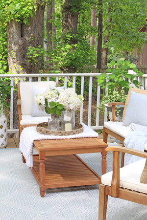 Safavieh OAKLEY Coastal Cottage Coffee Table - Elegant Acacia Wood Design for Stylish Outdoor Living Spaces Natural PAT6726A