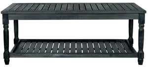 Safavieh OAKLEY Coastal Cottage Coffee Table - Elegant Acacia Wood Design for Stylish Outdoor Living Spaces Dark Slate Gray PAT6726K