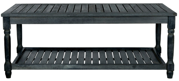 Safavieh OAKLEY Coastal Cottage Coffee Table - Elegant Acacia Wood Design for Stylish Outdoor Living Spaces Dark Slate Gray PAT6726K