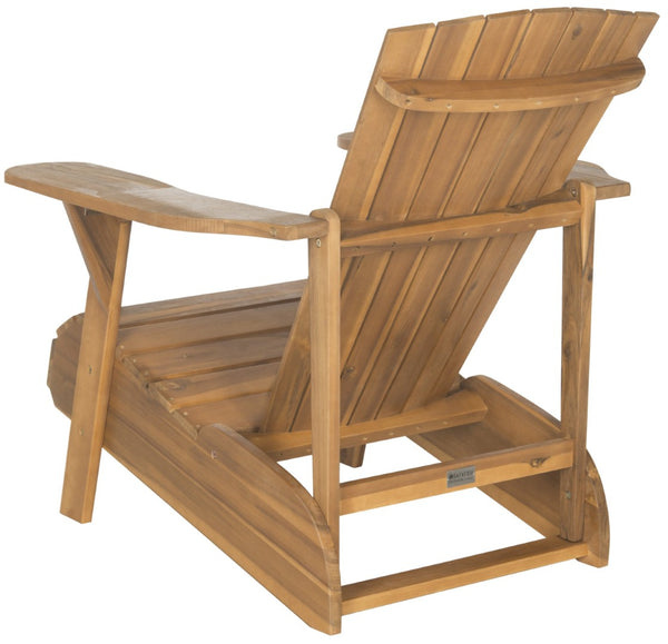 Safavieh VISTA Adirondack Chair - Eco-Friendly Comfort with Built-In Drink Holder for Outdoor Relaxation Natural PAT6727A