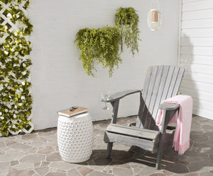 Safavieh VISTA Adirondack Chair - Eco-Friendly Comfort with Built-In Drink Holder for Outdoor Relaxation Ash Grey PAT6727B