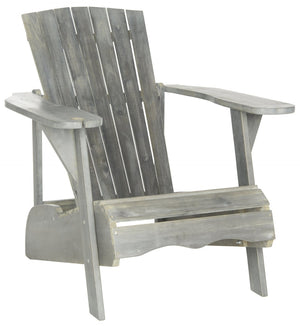 Safavieh VISTA Adirondack Chair - Eco-Friendly Comfort with Built-In Drink Holder for Outdoor Relaxation Ash Grey PAT6727B
