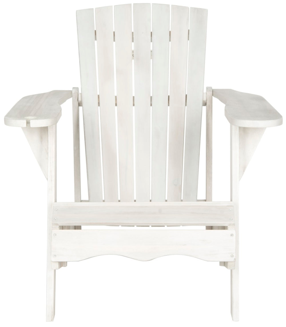 Safavieh VISTA Adirondack Chair - Eco-Friendly Comfort with Built-In Drink Holder for Outdoor Relaxation Antique White PAT6727C