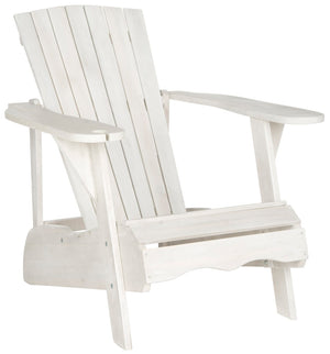 Safavieh VISTA Adirondack Chair - Eco-Friendly Comfort with Built-In Drink Holder for Outdoor Relaxation Antique White PAT6727C