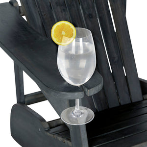 Safavieh VISTA Adirondack Chair - Eco-Friendly Comfort with Built-In Drink Holder for Outdoor Relaxation Dark Slate Gray PAT6727K