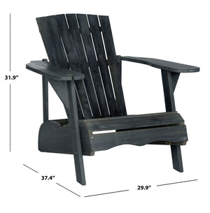 Safavieh VISTA Adirondack Chair - Eco-Friendly Comfort with Built-In Drink Holder for Outdoor Relaxation Dark Slate Gray PAT6727K