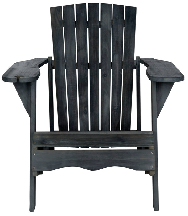 Safavieh VISTA Adirondack Chair - Eco-Friendly Comfort with Built-In Drink Holder for Outdoor Relaxation Dark Slate Gray PAT6727K