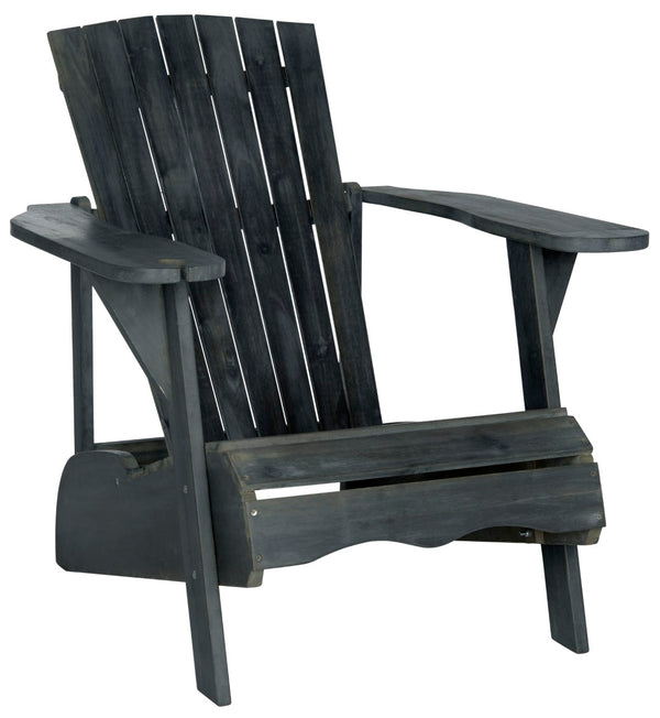 Safavieh VISTA Adirondack Chair - Eco-Friendly Comfort with Built-In Drink Holder for Outdoor Relaxation Dark Slate Gray PAT6727K