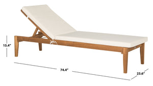 Safavieh AZUSA Sun Lounger - Stylish Outdoor Furniture for Luxurious Poolside Relaxation and Elegant Patios Natural / Beige PAT6729A