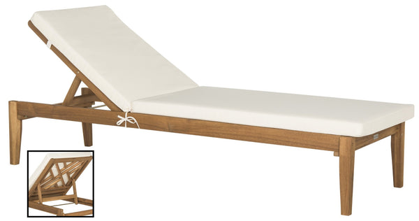 Safavieh AZUSA Sun Lounger - Stylish Outdoor Furniture for Luxurious Poolside Relaxation and Elegant Patios Natural / Beige PAT6729A