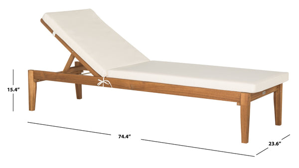 Safavieh MONTCLAIR Sun Lounger – Stylish Outdoor Furniture with Chic Modern Design for Relaxation and Comfort Natural / Beige PAT6731A