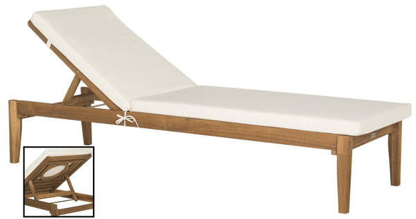 Safavieh MONTCLAIR Sun Lounger – Stylish Outdoor Furniture with Chic Modern Design for Relaxation and Comfort Natural / Beige PAT6731A