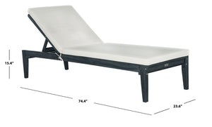 Safavieh MONTCLAIR Sun Lounger – Stylish Outdoor Furniture with Chic Modern Design for Relaxation and Comfort Dark Slate Gray / Beige PAT6731K