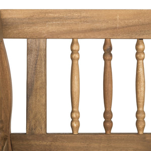 Safavieh BRENTWOOD Elegant Acacia Wood Bench with Silver Accents for Outdoor Spaces and Timeless Style Natural PAT6732A