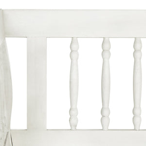 Safavieh BRENTWOOD Elegant Acacia Wood Bench with Silver Accents for Outdoor Spaces and Timeless Style Antique / White PAT6732C