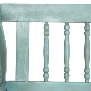 Safavieh BRENTWOOD Elegant Acacia Wood Bench with Silver Accents for Outdoor Spaces and Timeless Style Beach House Blu / Beige PAT6732D